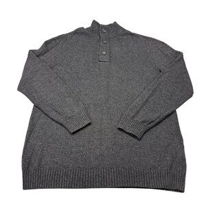 American Eagle Outfitters Seriously Soft Mens XL Gray Sweater w Button-Up Collar